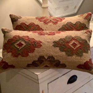 GARDIN ROAD Kilim Pillows.  Set of 2 bundle. 21 X 11 Lumbar